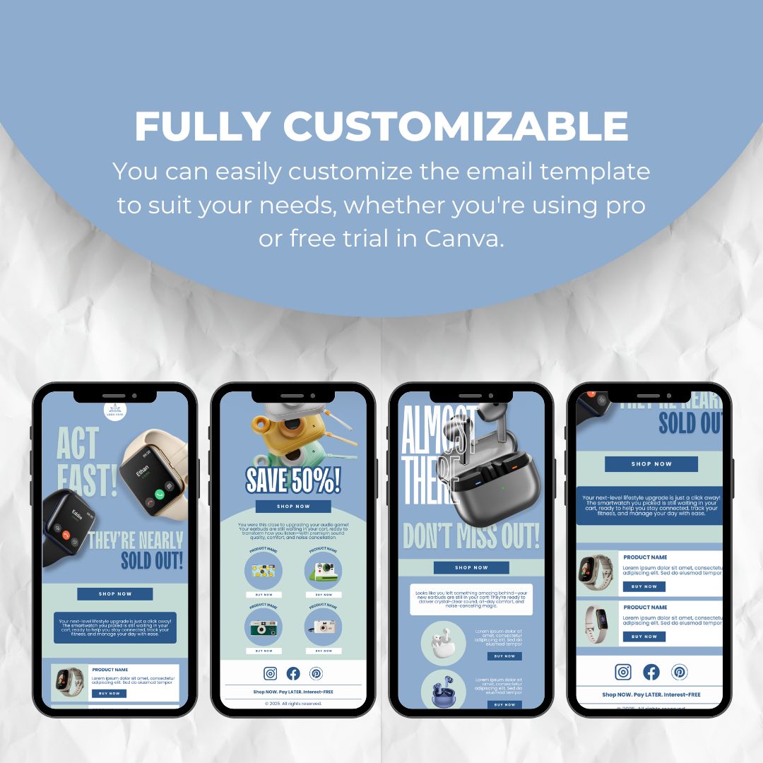 fully customizable email template