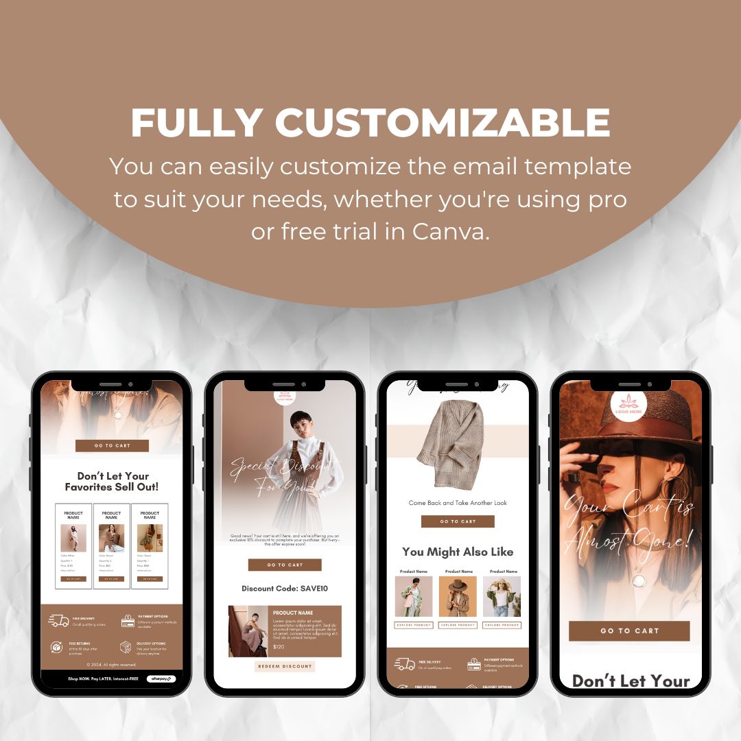 Sustainable Fashion Cart Abandonment Email Template - Brown