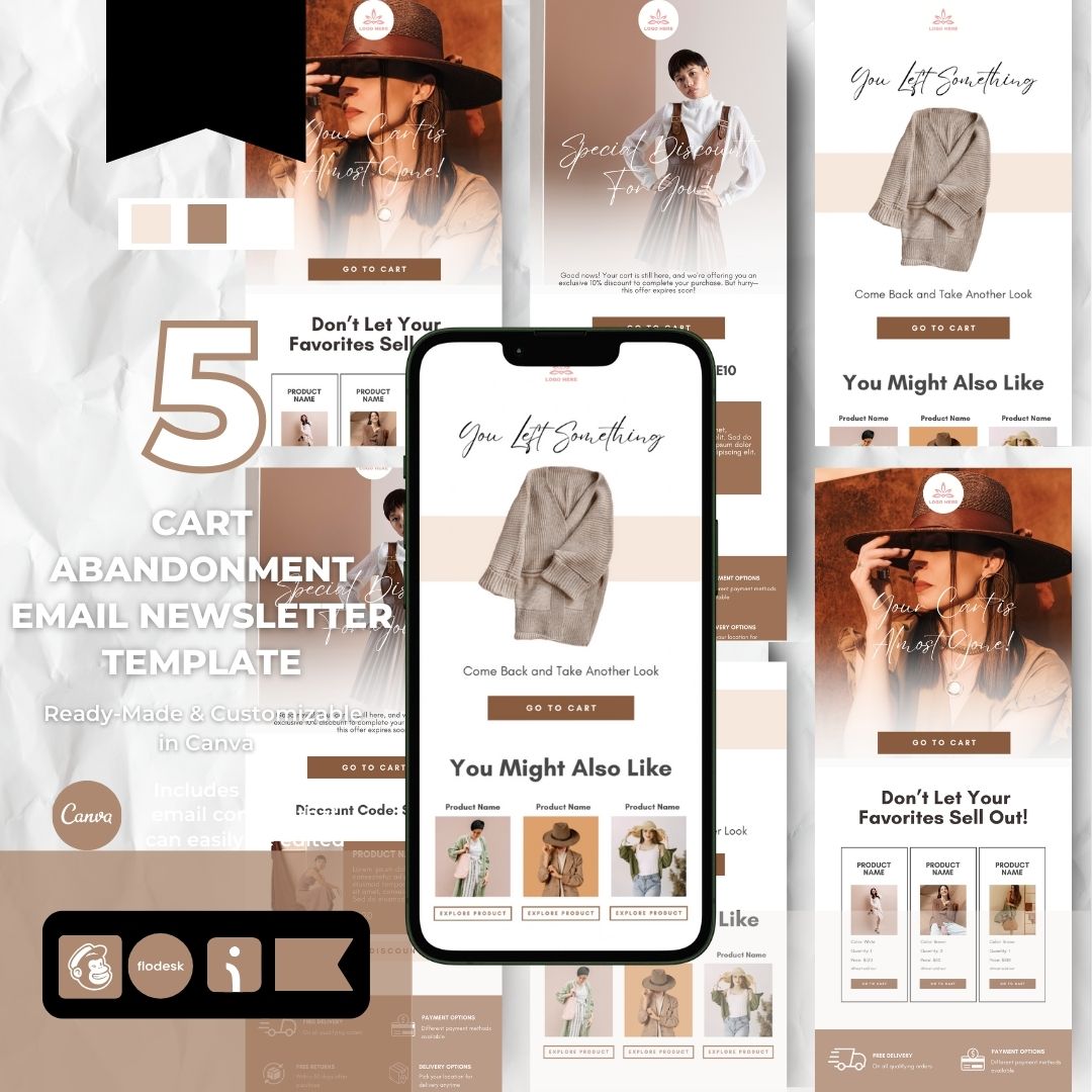 Sustainable Fashion Cart Abandonment Email Template - Brown
