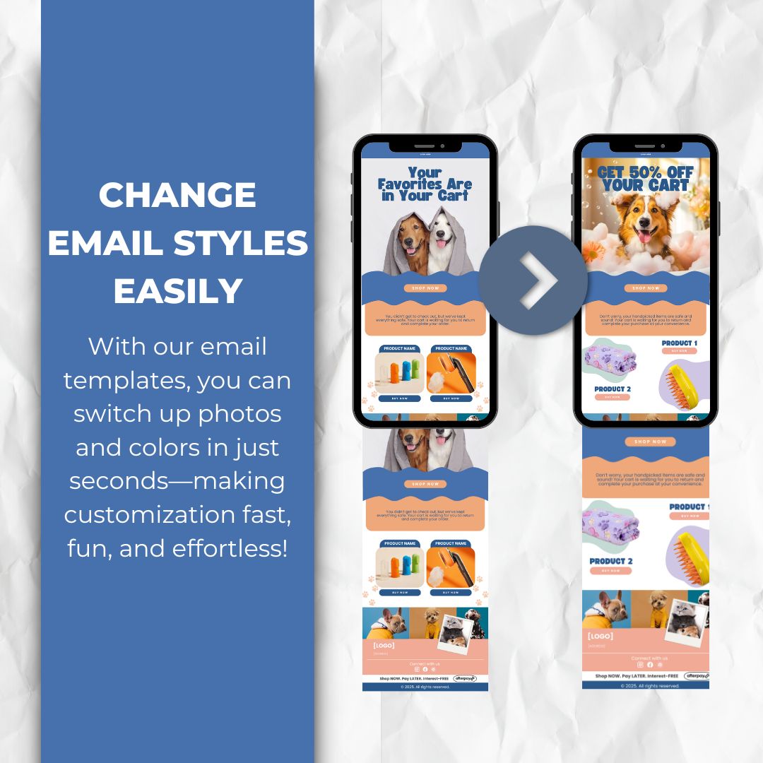 Pet Health Products Cart Abandonment Email Template - Orange & Blue