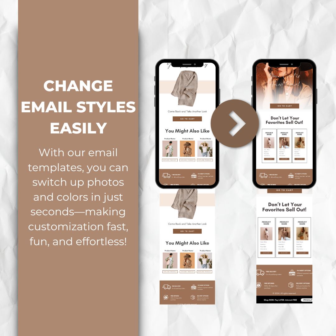 Sustainable Fashion Cart Abandonment Email Template - Brown