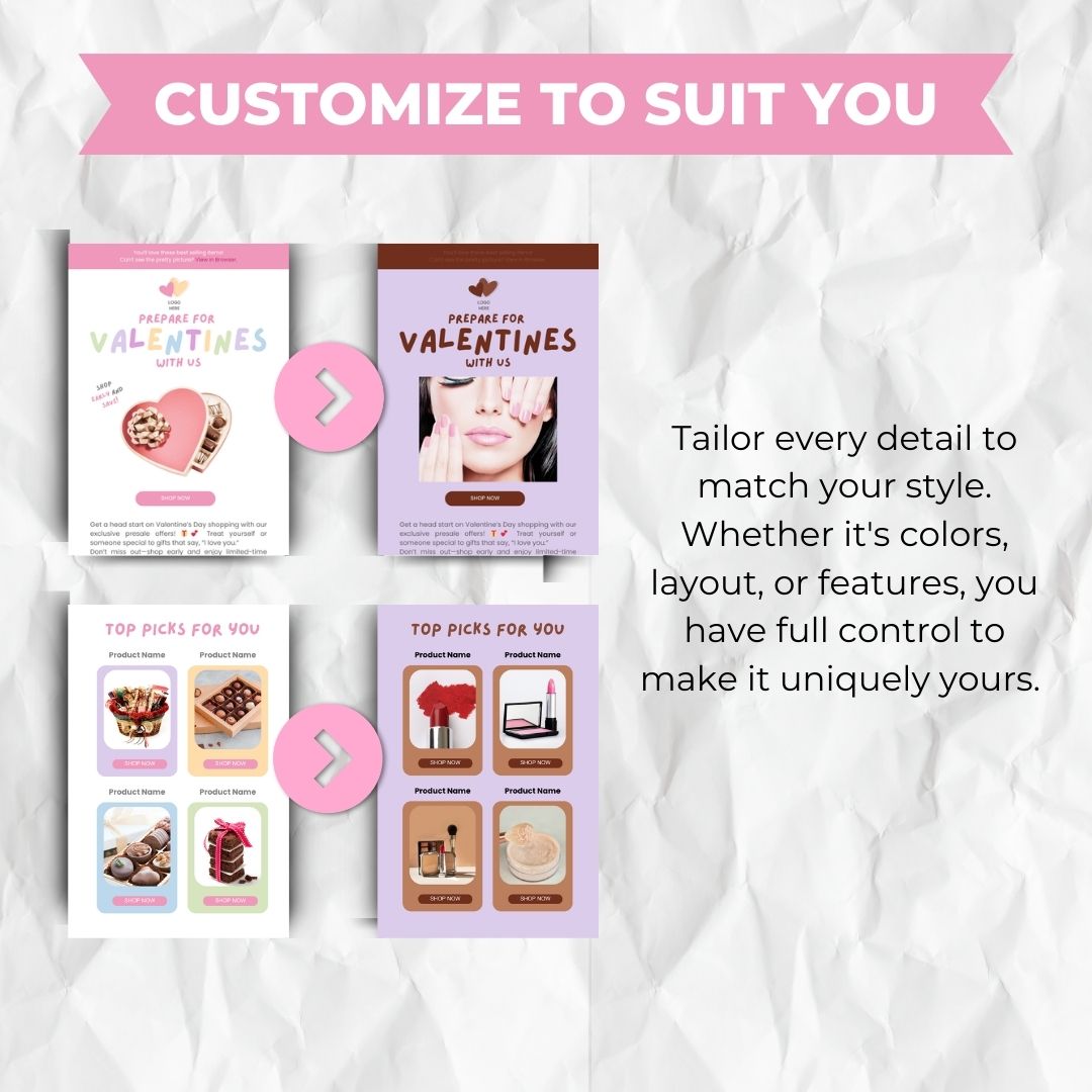 editable valentines email template