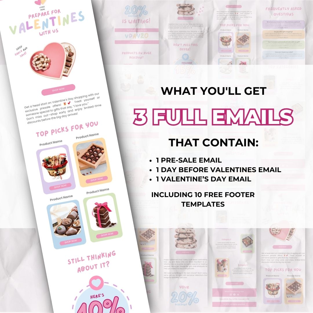 Valentines day pre sale email template