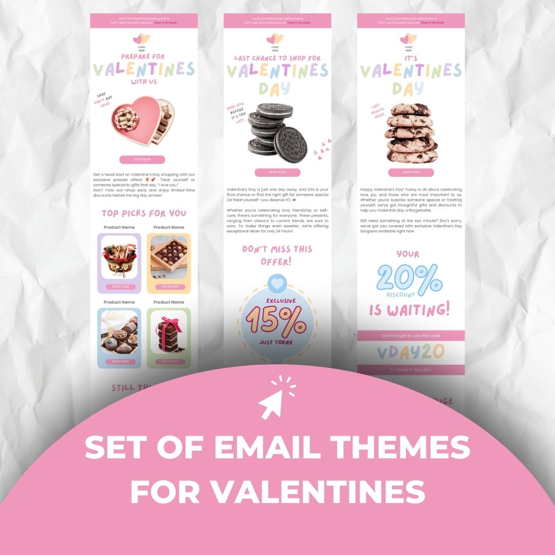 Valentines email themes