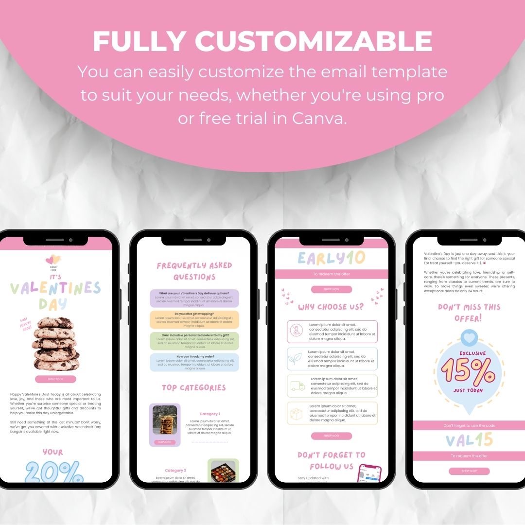 customizable valentines email template