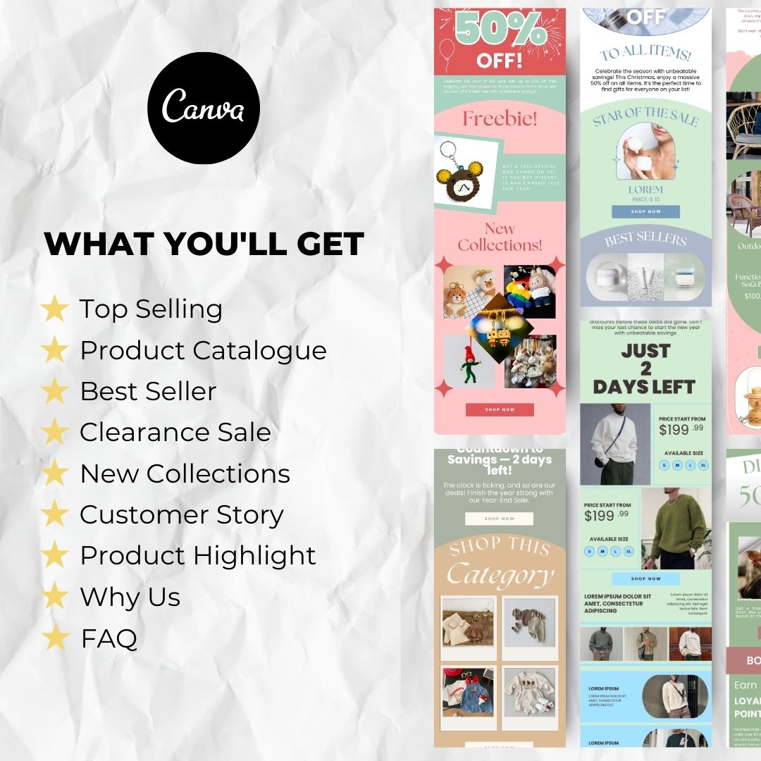 What you will get with Christmas email template