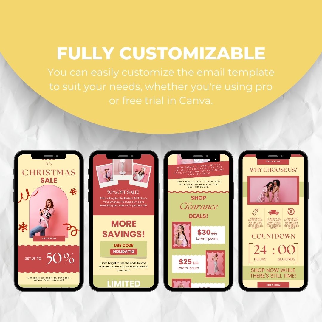 customizable Christmas email template