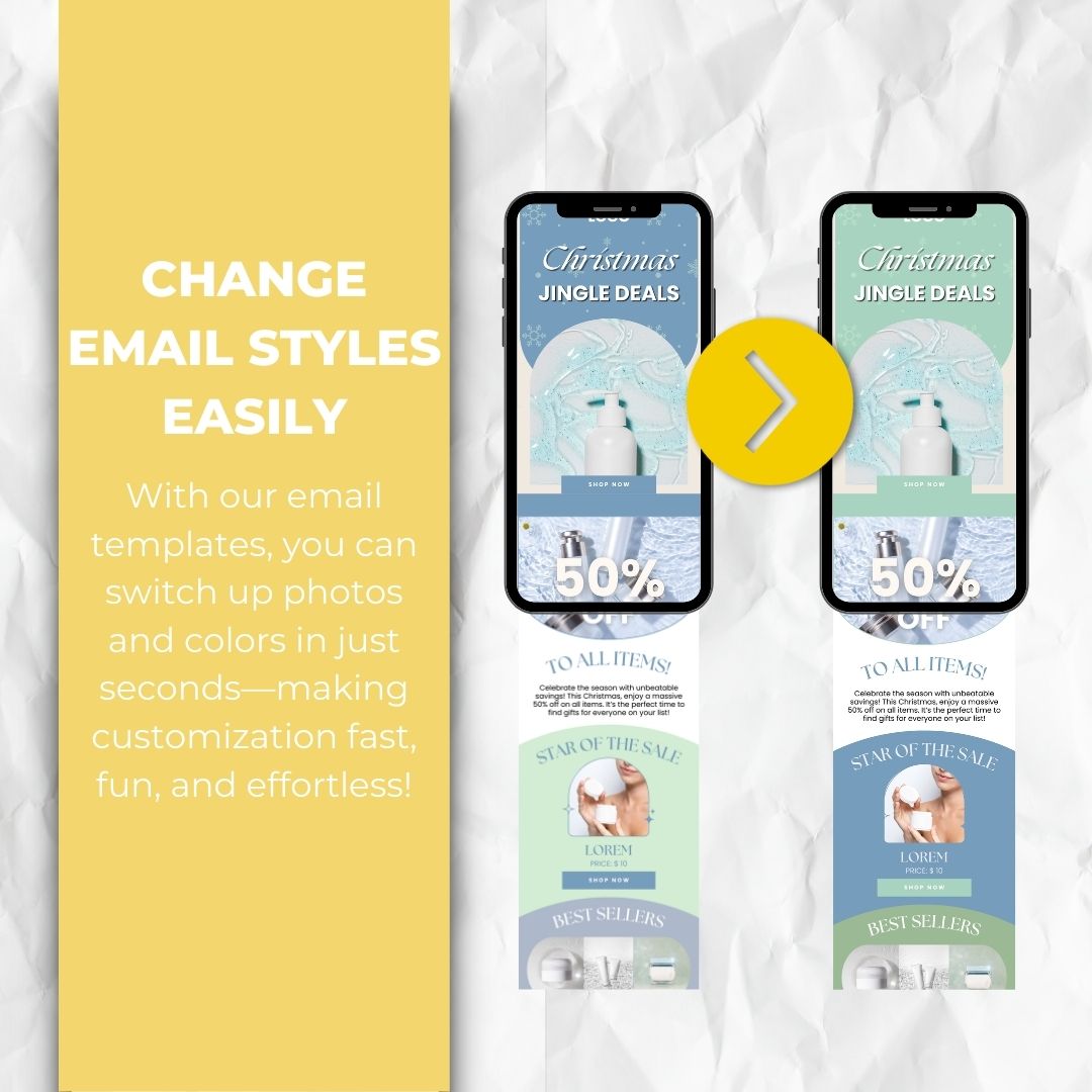 change email styles with our Christmas email template