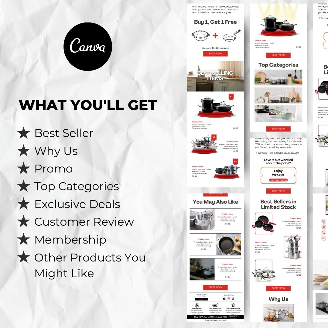 What you will get with womens day email template