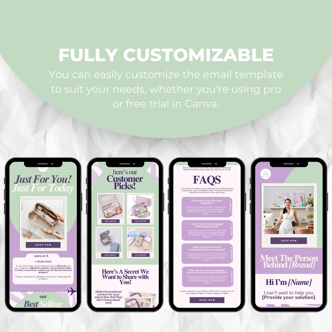 fully customizable email template