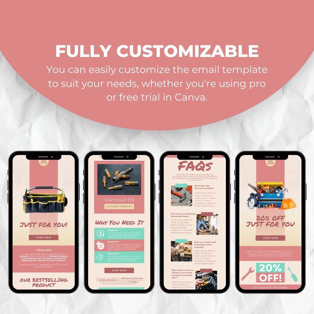 fully customizable email template