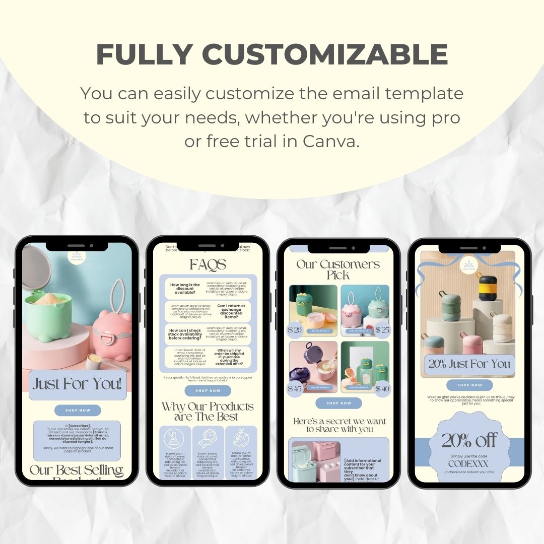 fully customizable email template
