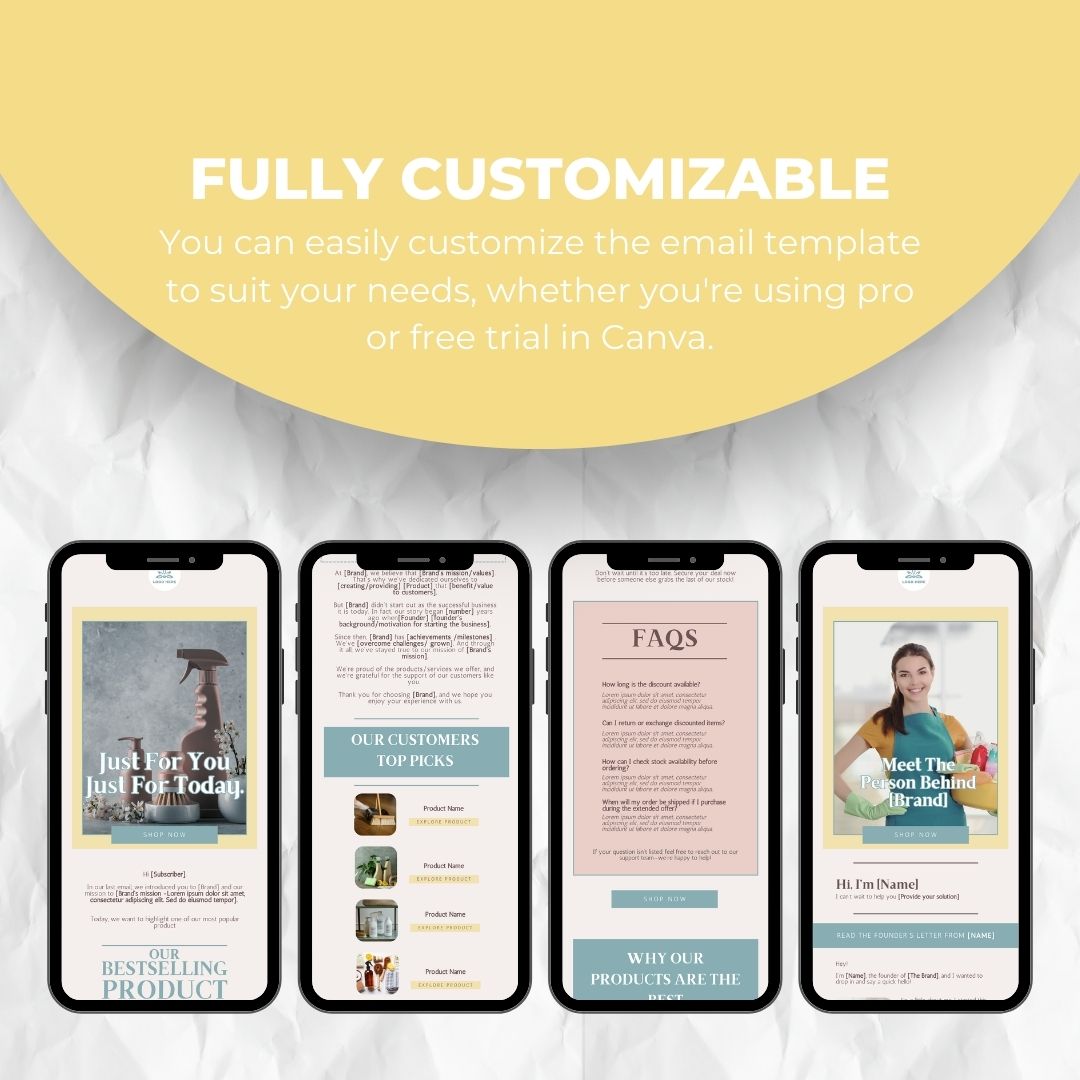 fully customizable email template