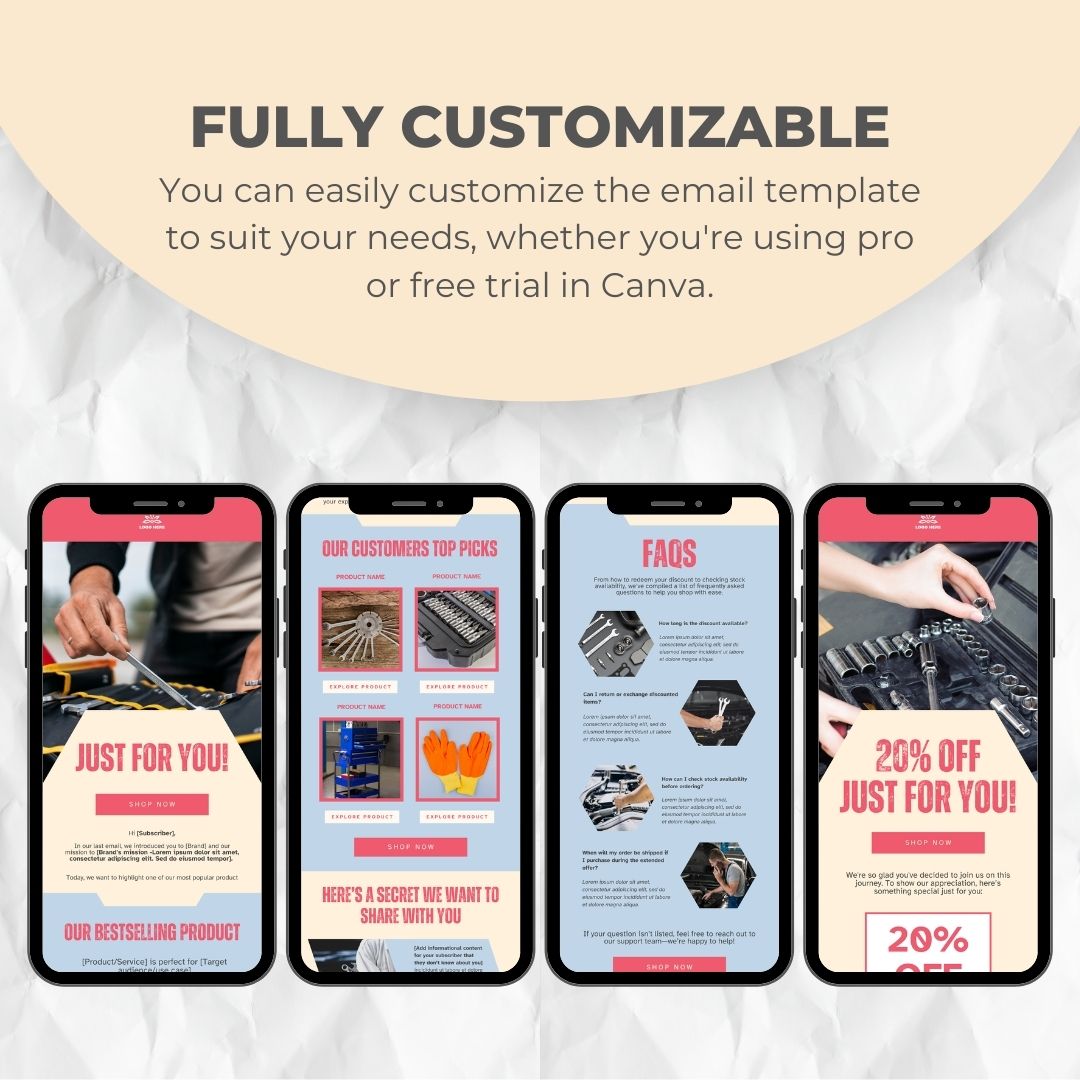 fully customizable email template