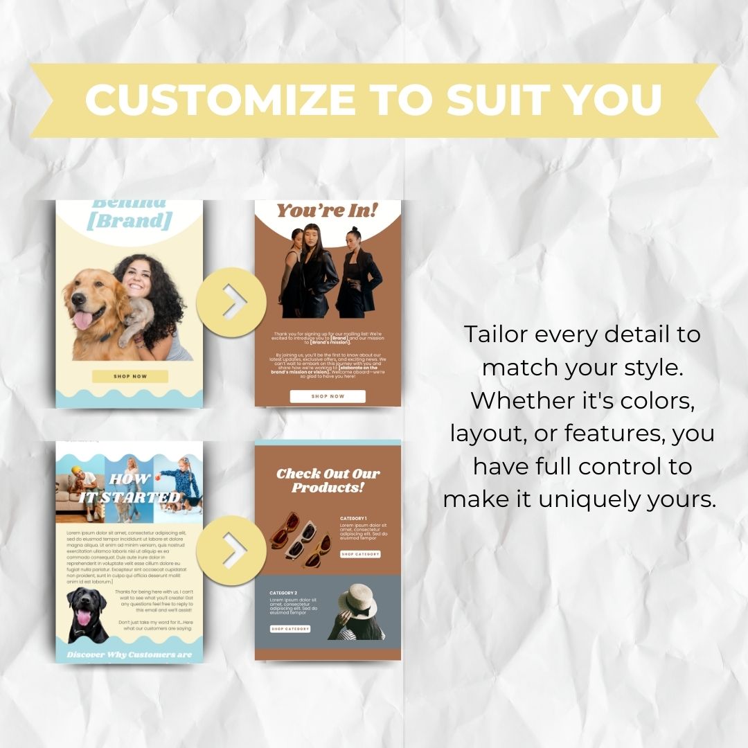 customize template to suit you