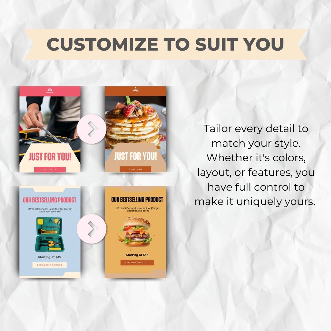 customize template to suit you