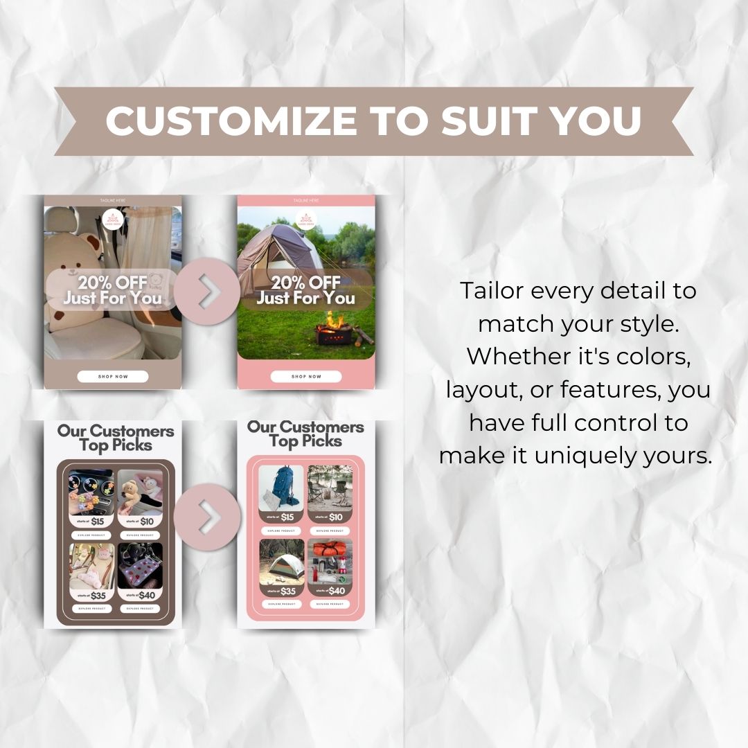 customize template to suit you