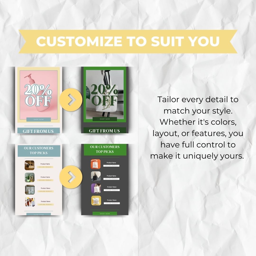 customize template to suit you