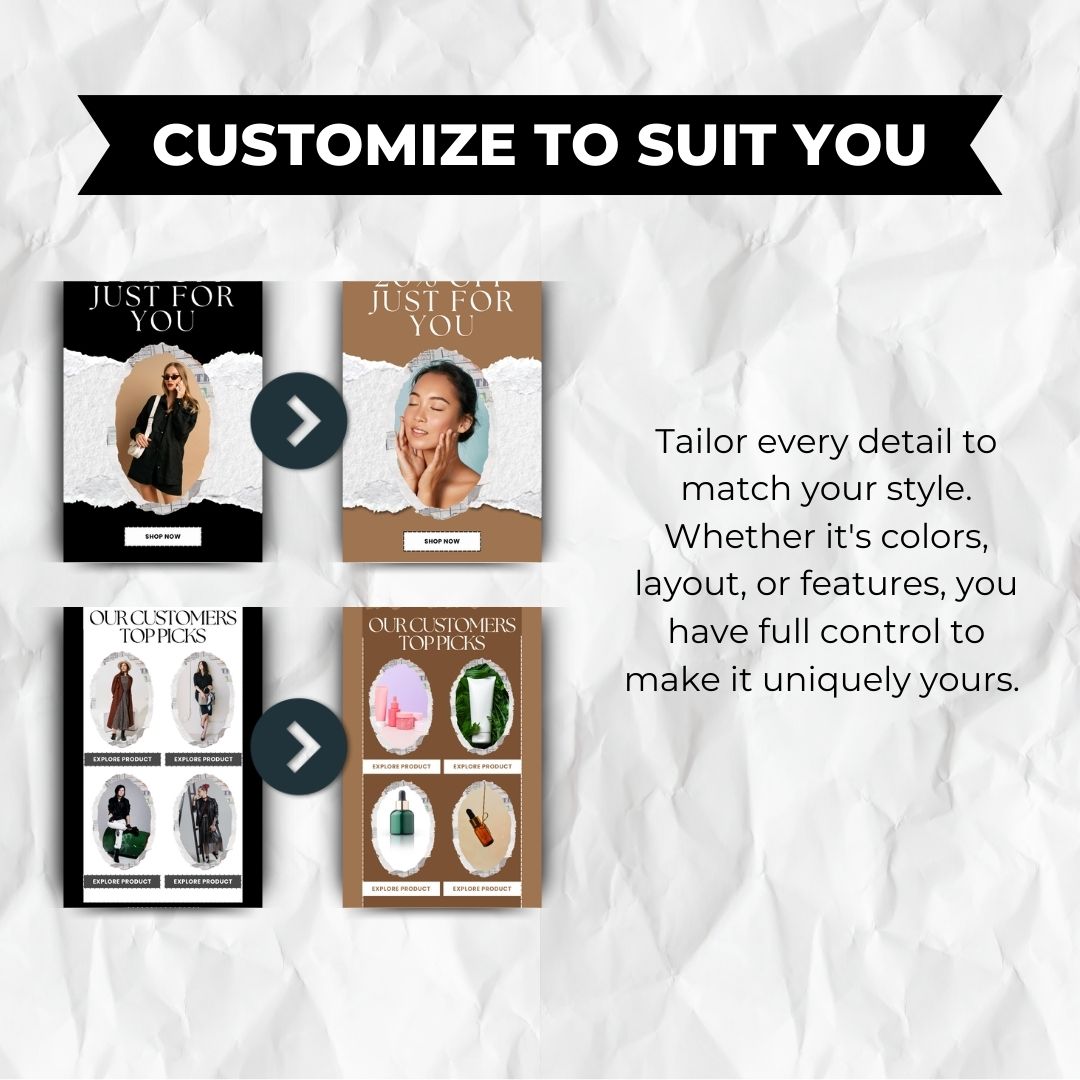 customize template to suit you