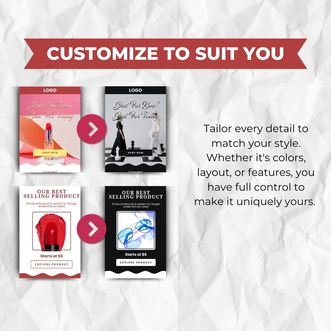 customize template to suit you