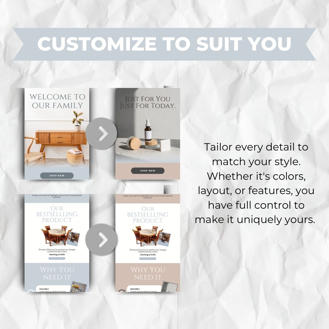 customize template to suit you