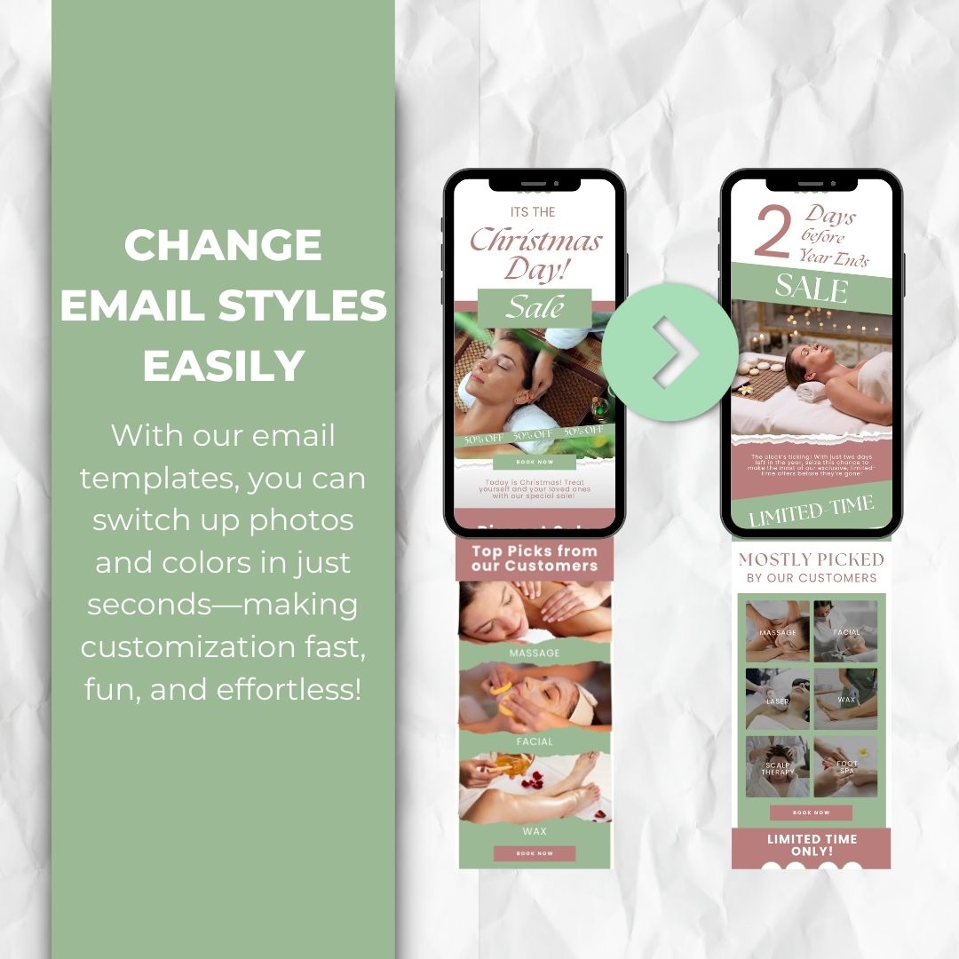 change email styles with our Christmas email template