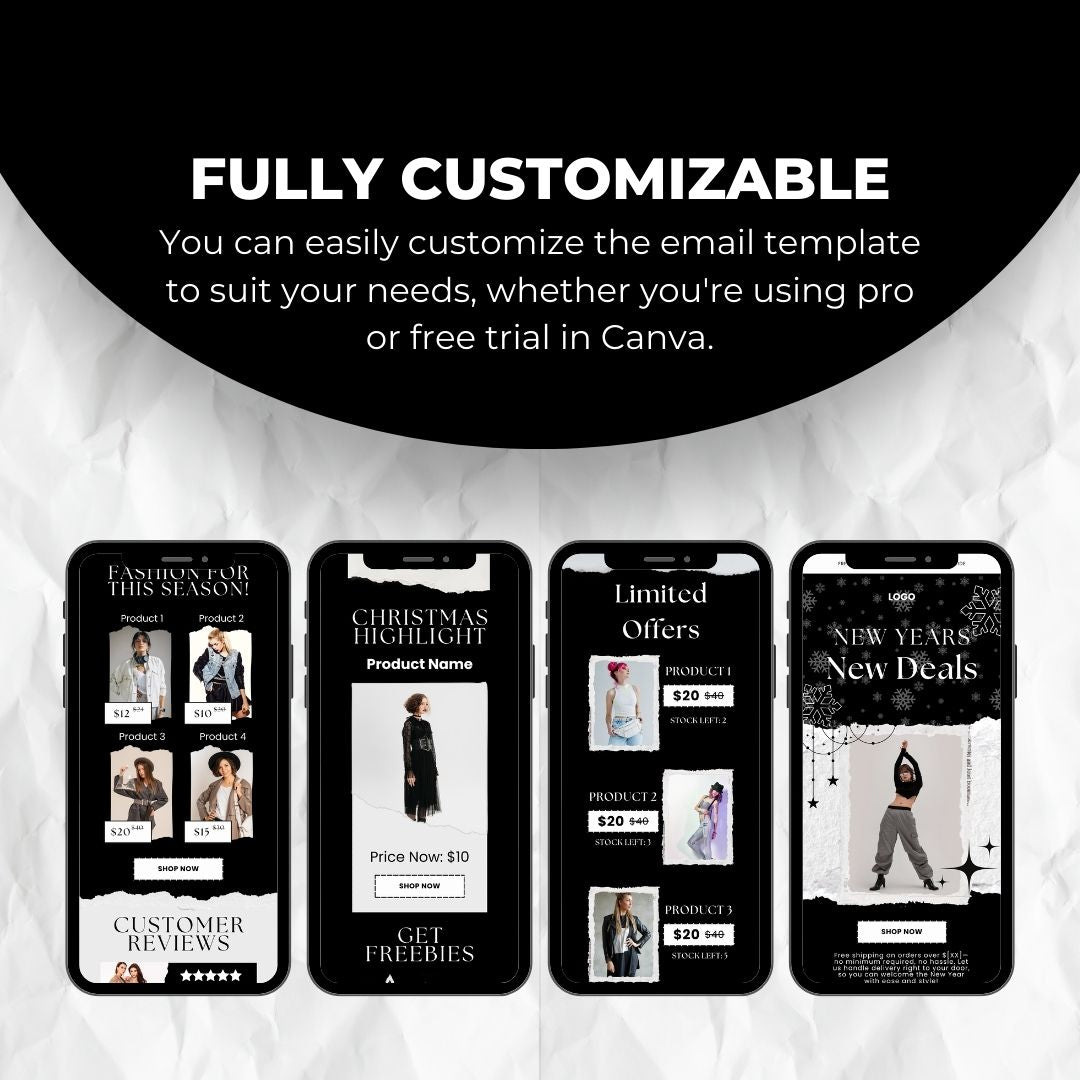 customizable Christmas email template