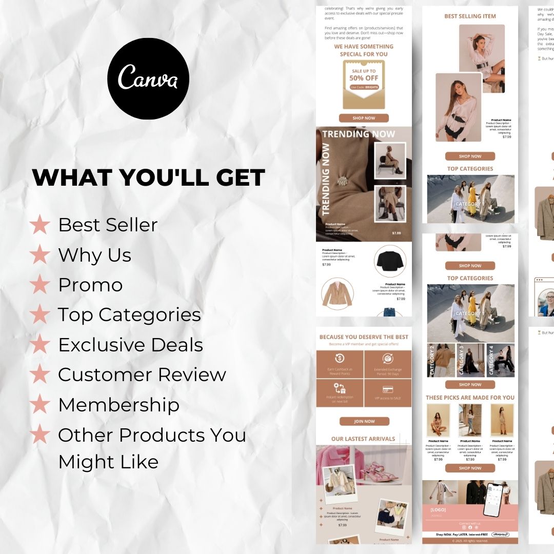 What you will get with womens day email template