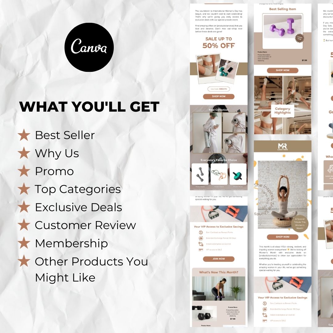 What you will get with womens day email template
