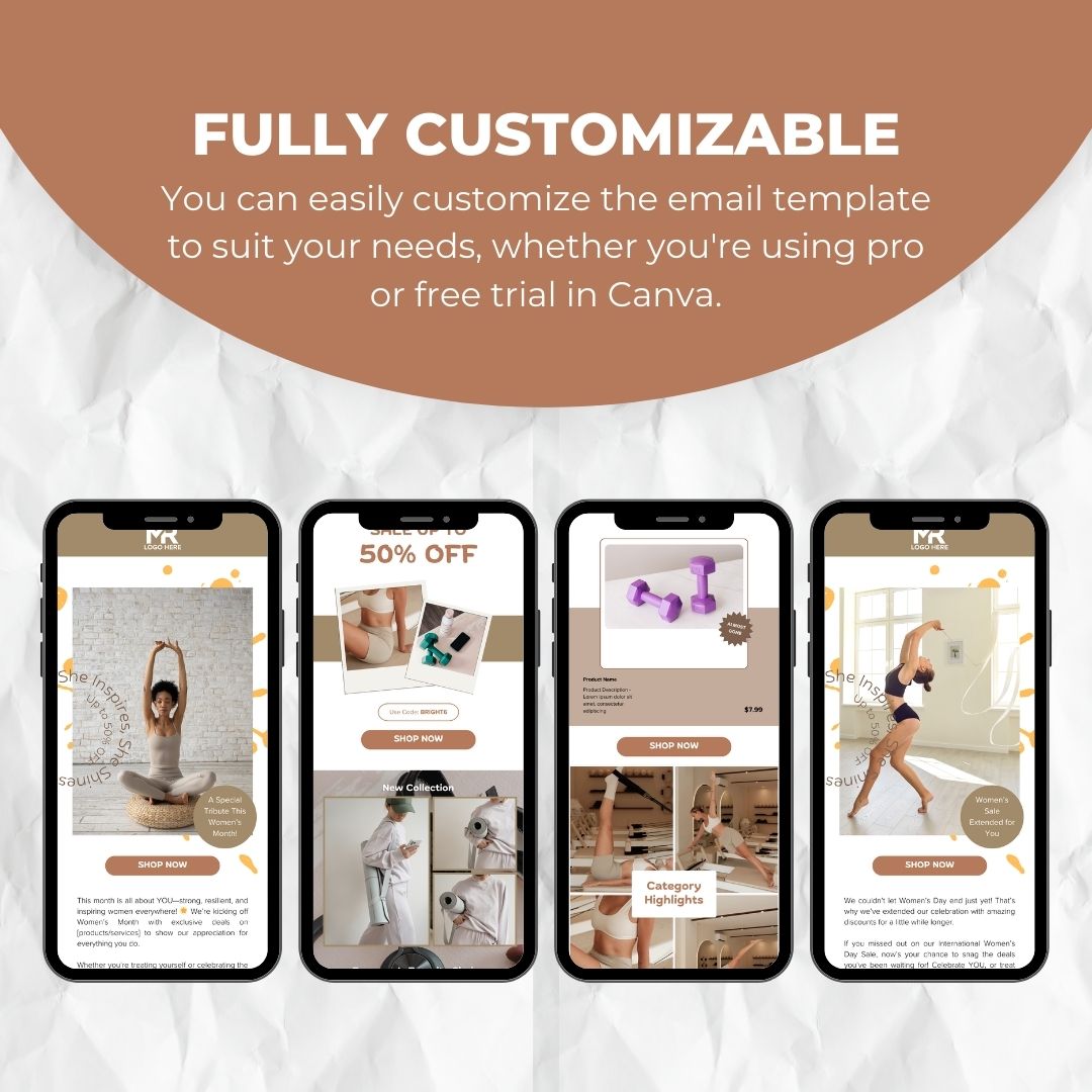 customizable Womens day email template