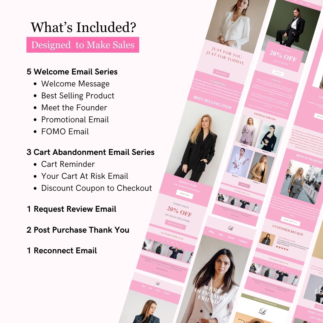 Pink Theme Flodesk Fashion Email Templates Bundle