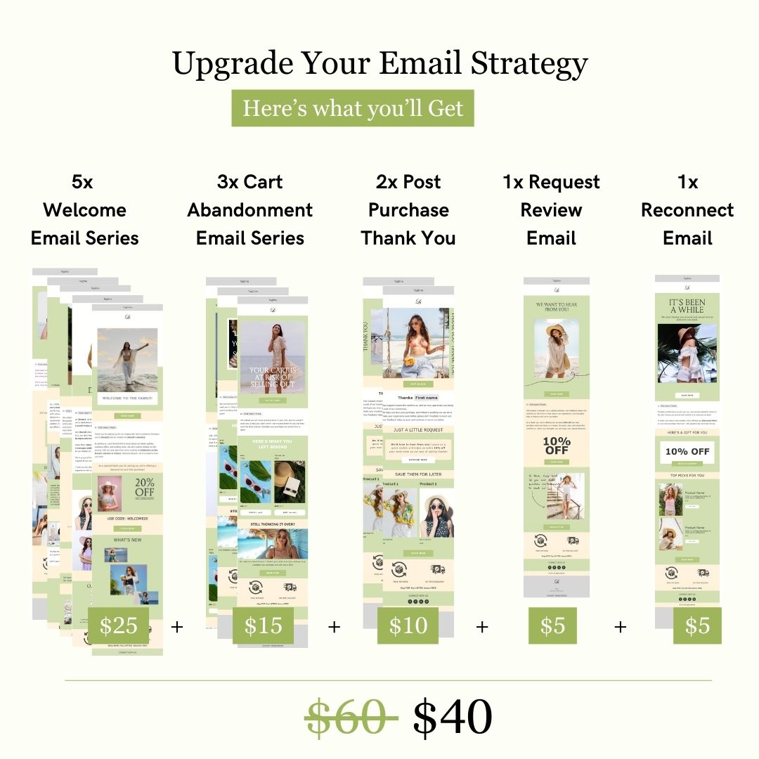 Green & Yellow Theme Flodesk Fashion Email Templates Bundle