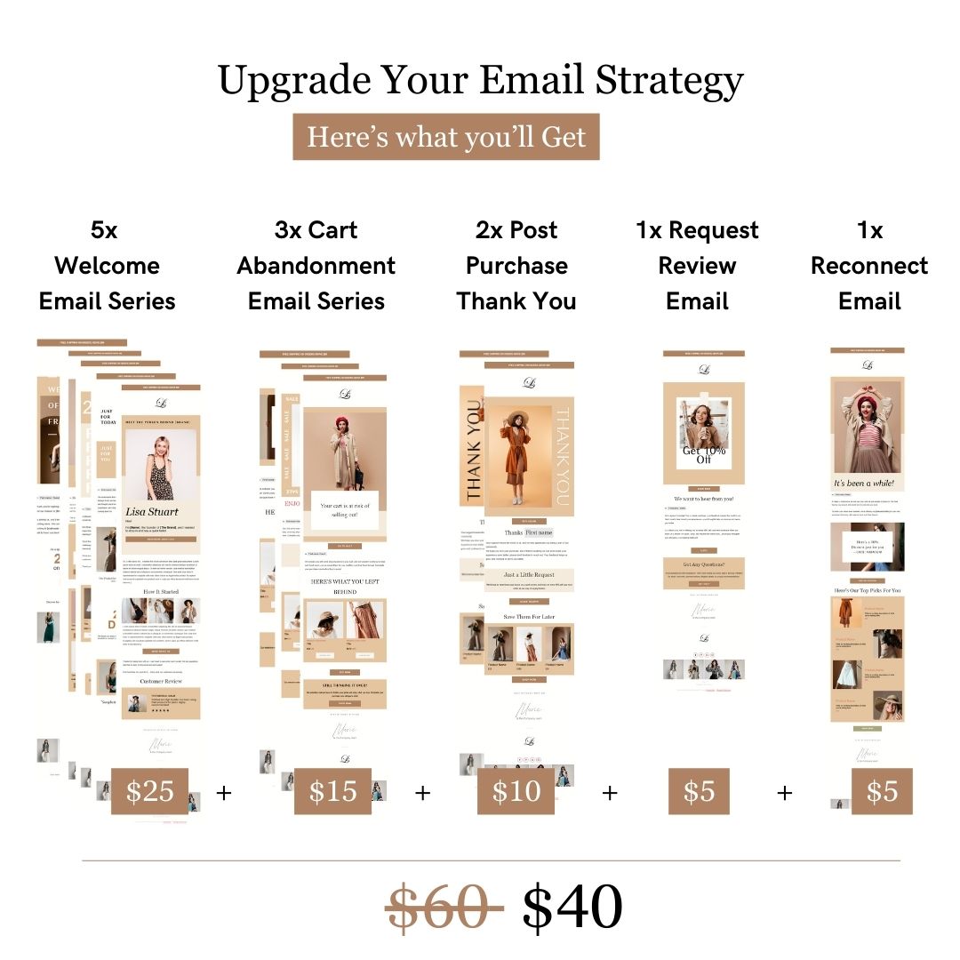 Brown & Nude Theme Flodesk Fashion Email Templates Bundle