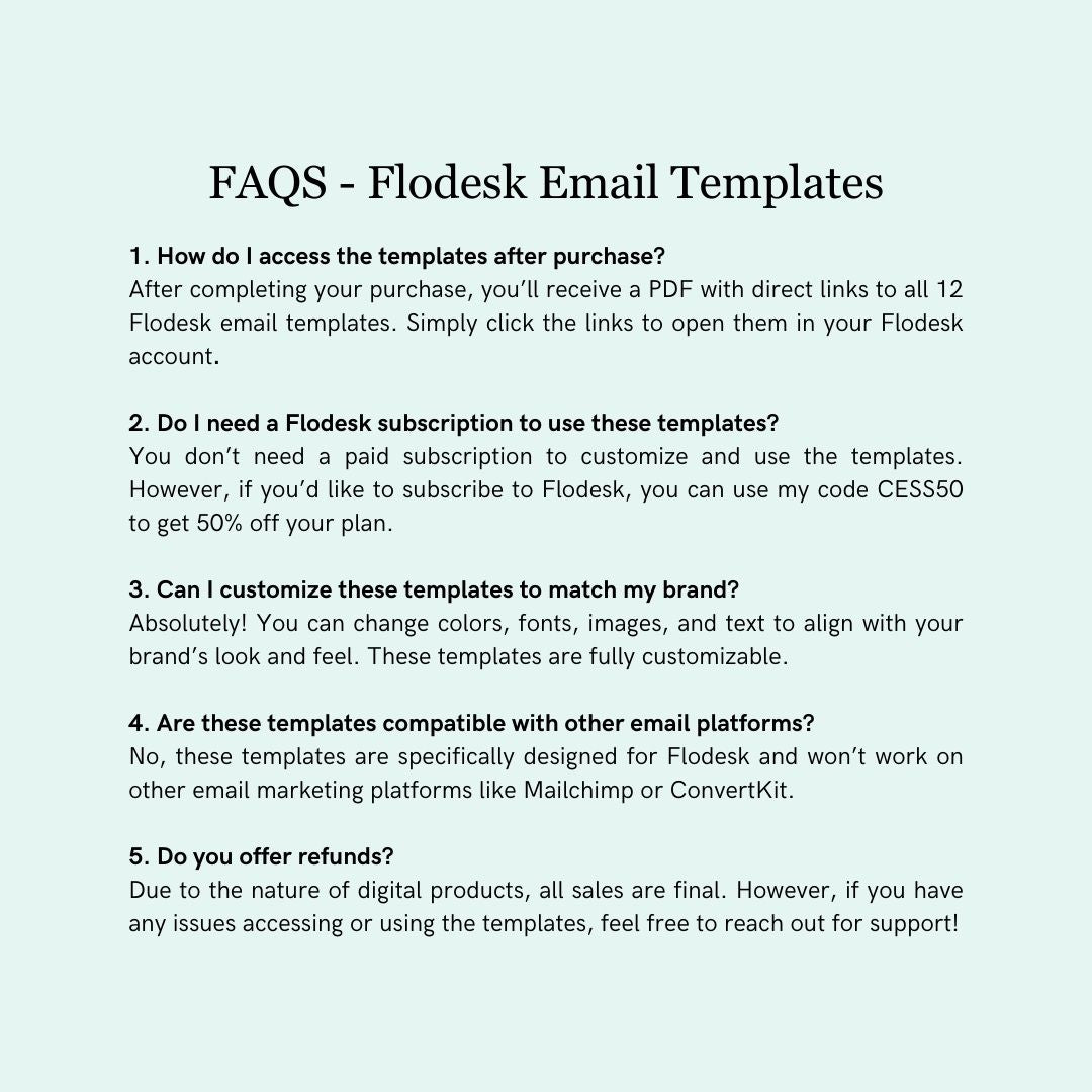 Blue & Green Theme Flodesk Fashion Email Templates Bundle