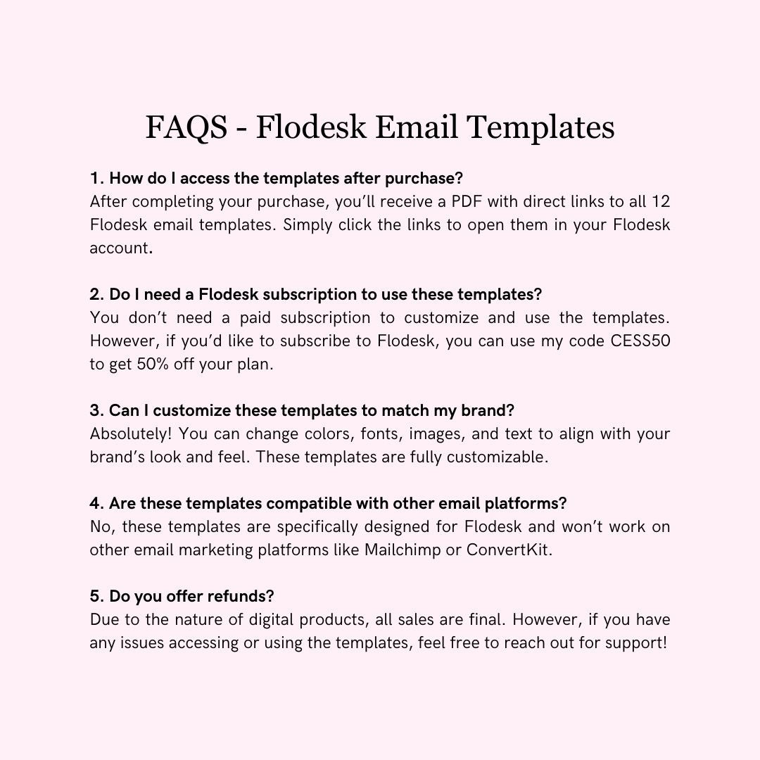 Pink Theme Flodesk Fashion Email Templates Bundle