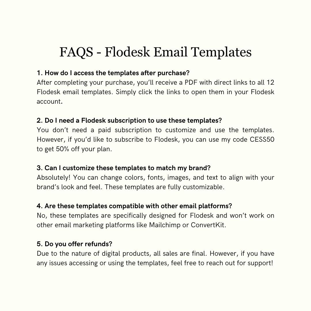 Green & Yellow Theme Flodesk Fashion Email Templates Bundle