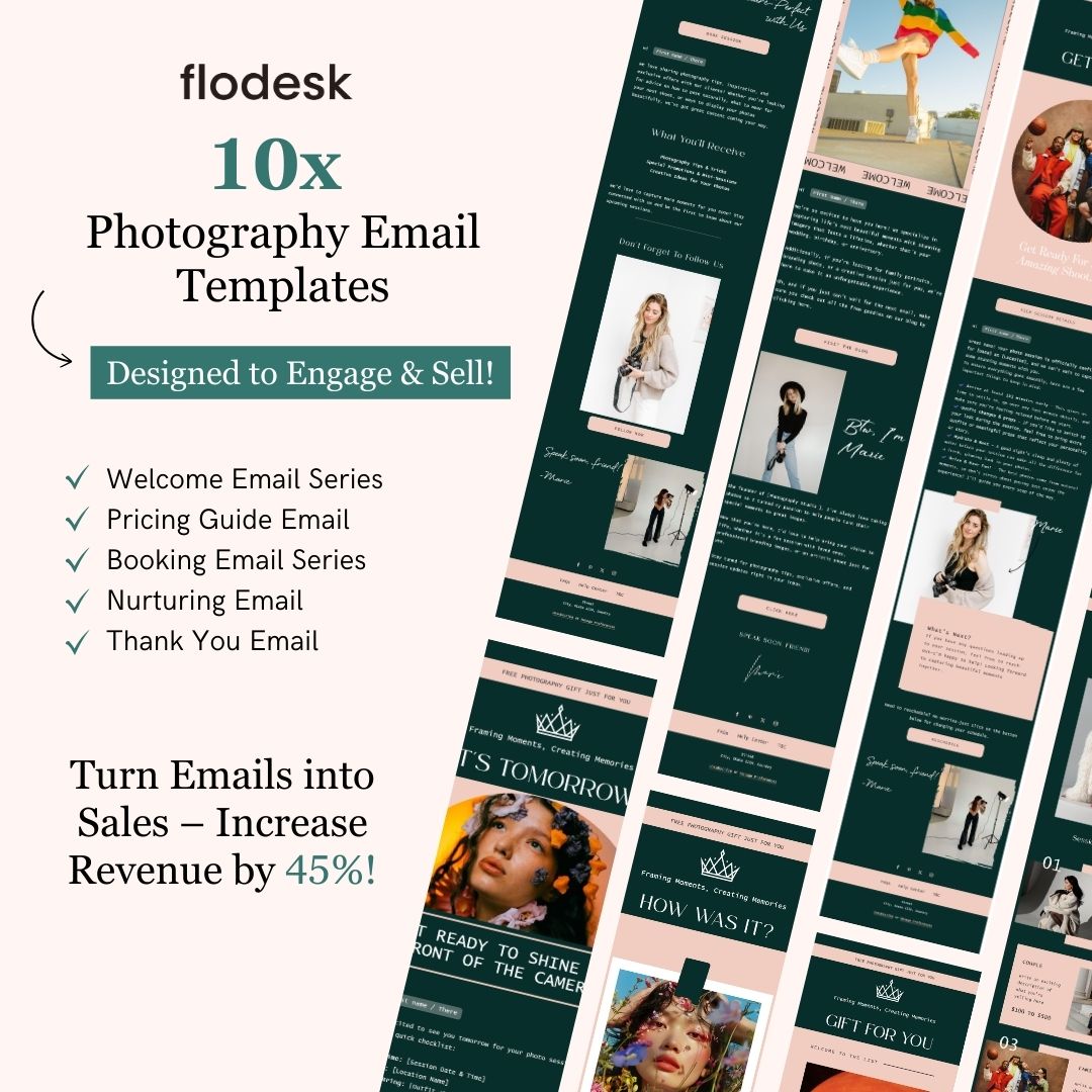 Green Pink Flodesk Photography Welcome Email Sequence Template