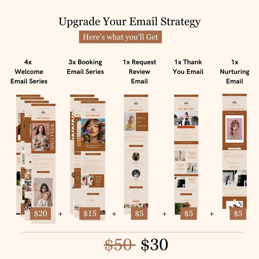 Brown Flodesk Photography Email Templates Bundle