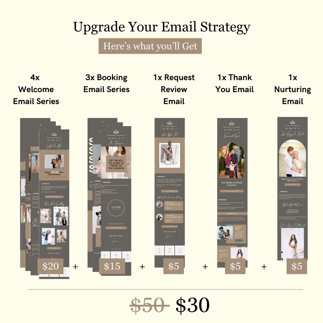 Dark Brown Flodesk Photography Email Templates Bundle