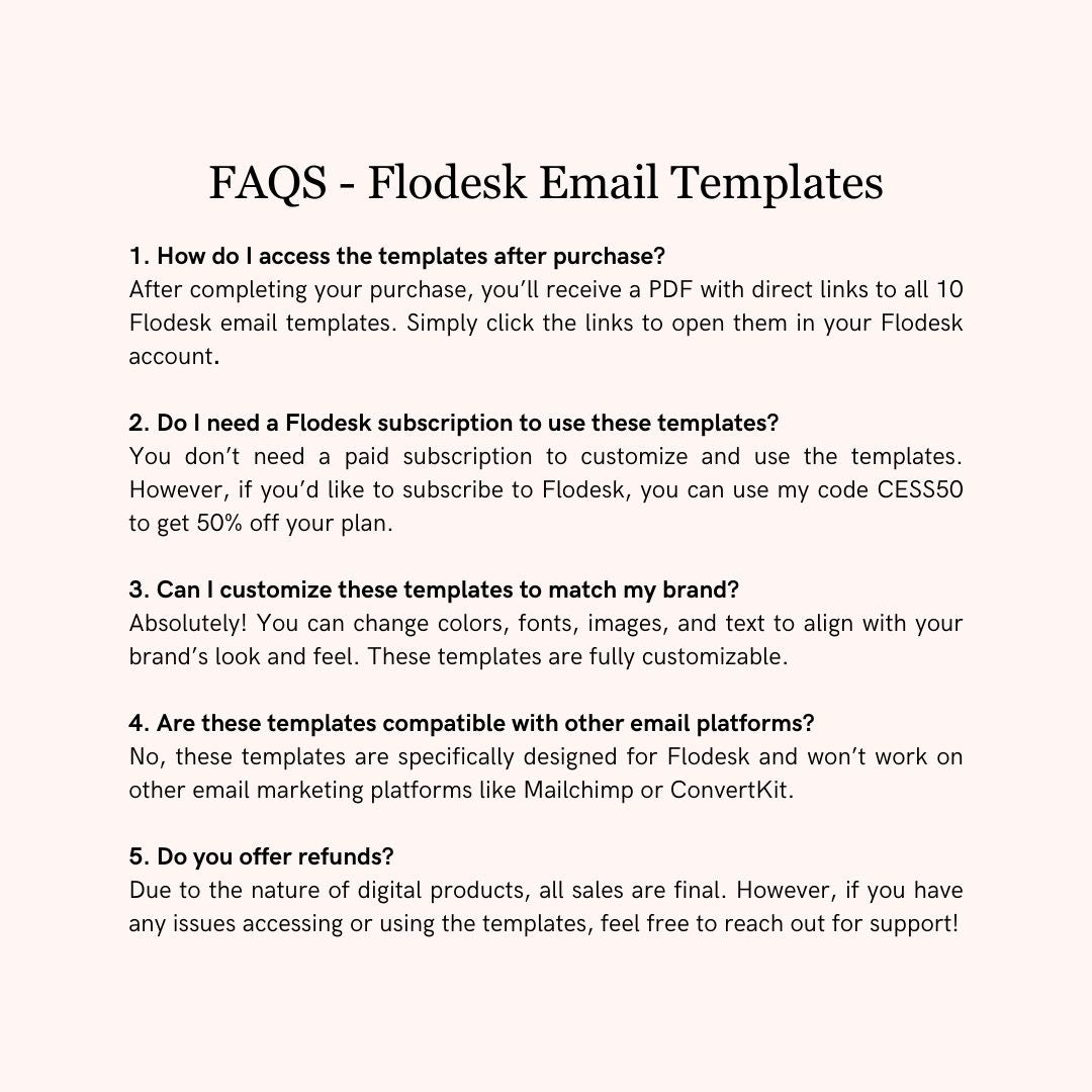 Green Pink Flodesk Photography Email Templates Bundle