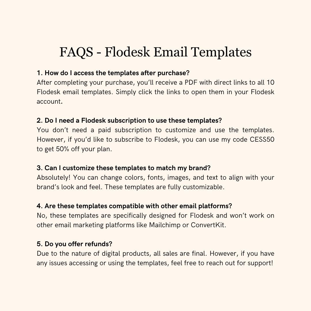Brown Flodesk Photography Email Templates Bundle