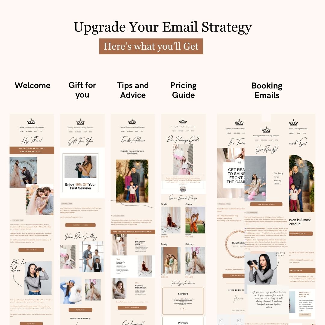 Light Peach Flodesk Photography Welcome Email Sequence Template
