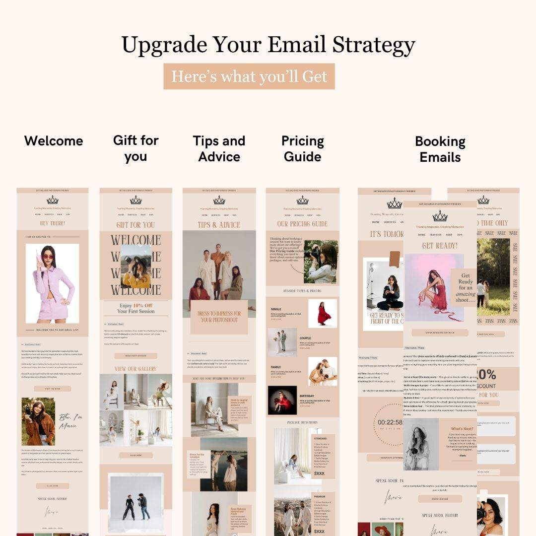 Satin Orange Flodesk Photography Welcome Email Sequence Template
