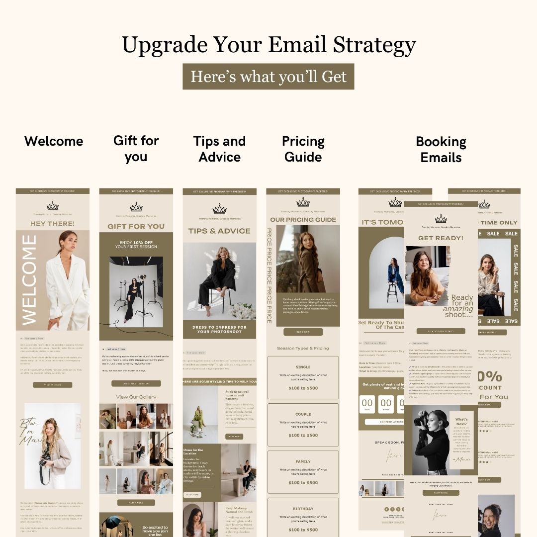 Navy Green Flodesk Photography Welcome Email Sequence Template