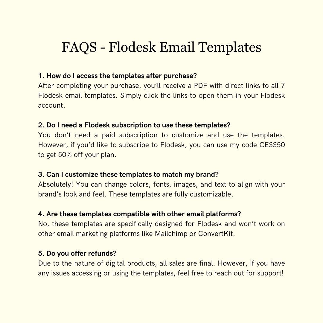 Dark Brown Flodesk Photography Welcome Email Sequence Template