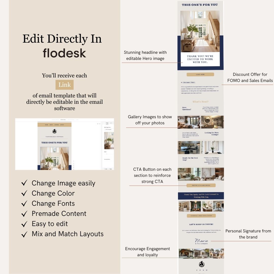 Editable Flodesk Real Estate Business Email Template