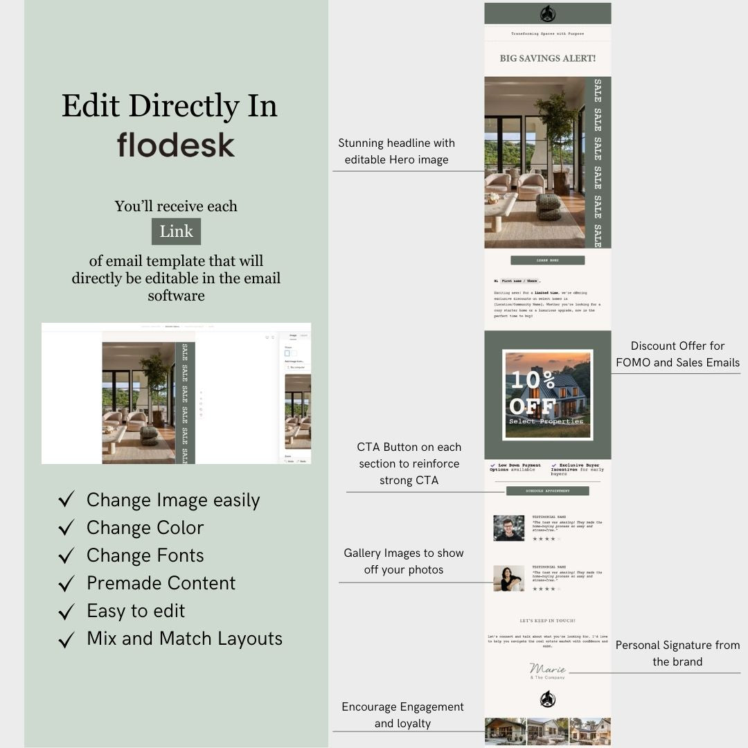 Editable Flodesk Real Estate Business Email Template