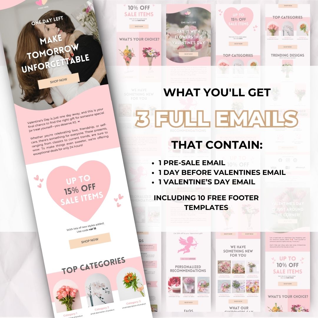 Valentines day pre sale email template