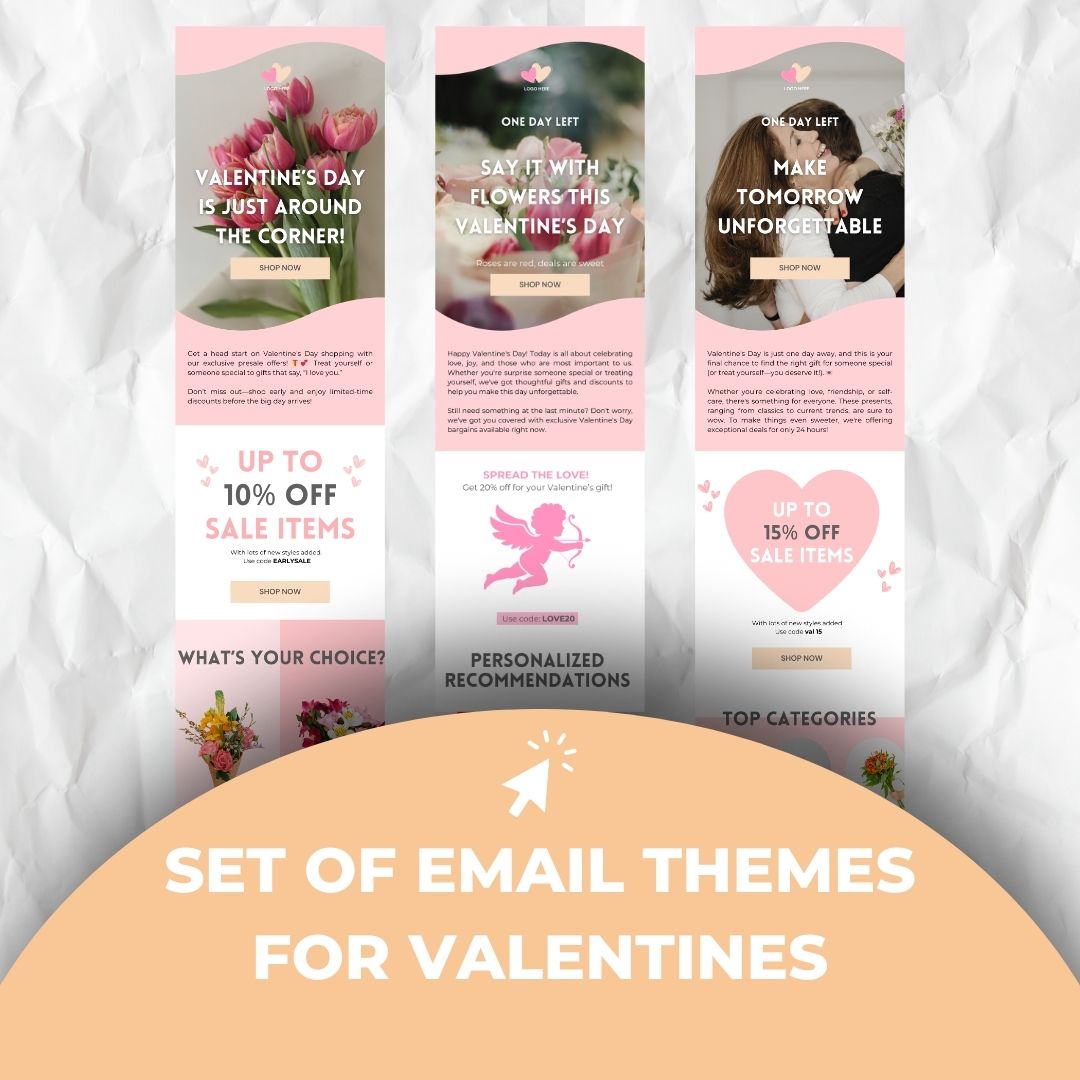 Valentines email themes