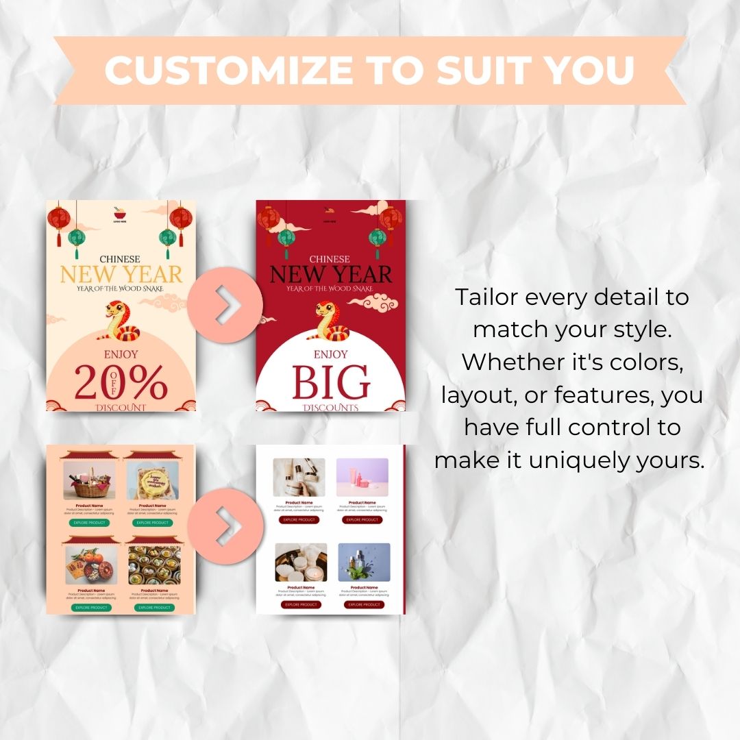 editable Lunar New Year email template